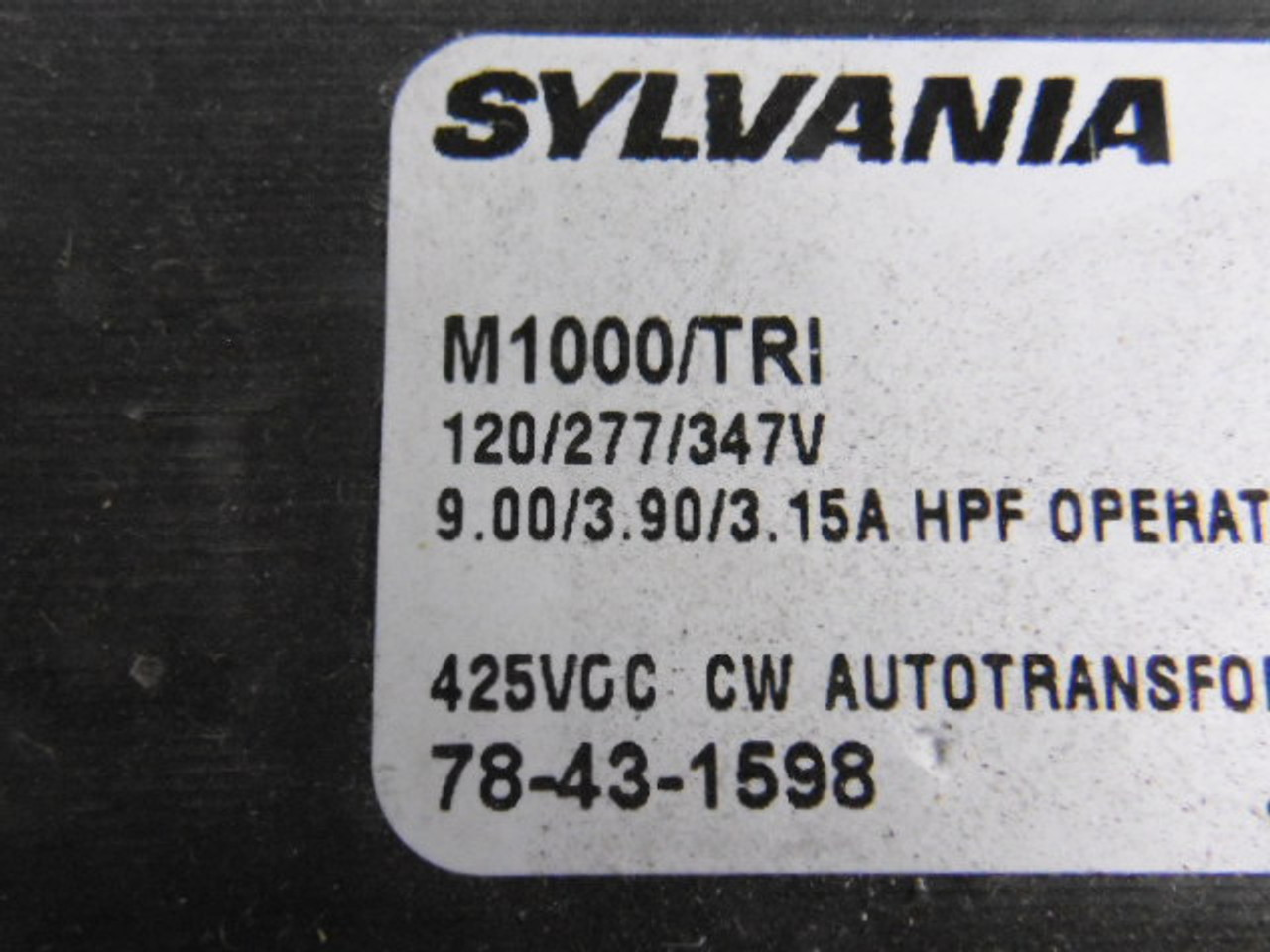 Sylvania M1000/TRI Transformer For Ballast Kit 120/277/247V 60Hz USED