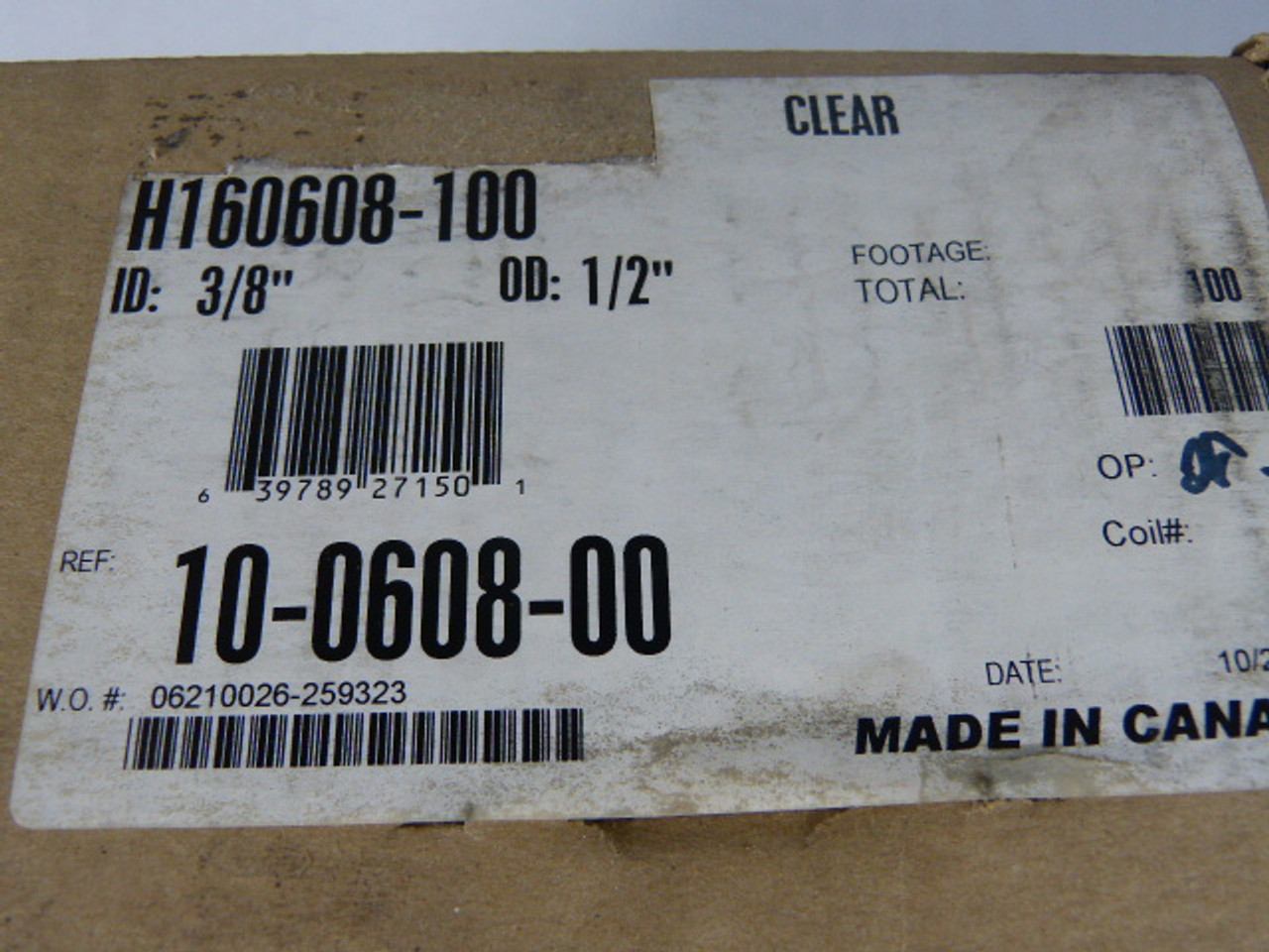 Eaton H160608-100 Clear Tubing 100ft 3/8Inch ID 1/2Inch OD ! NEW !