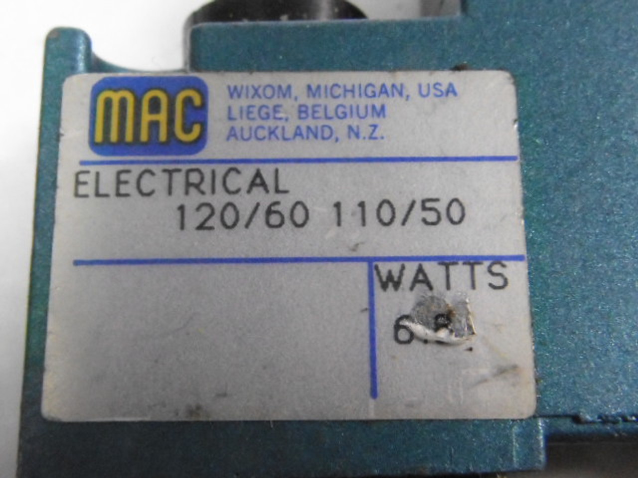 MAC C1-11AA Solenoid Valve And Coil 120/60 110/50 ! AS IS !