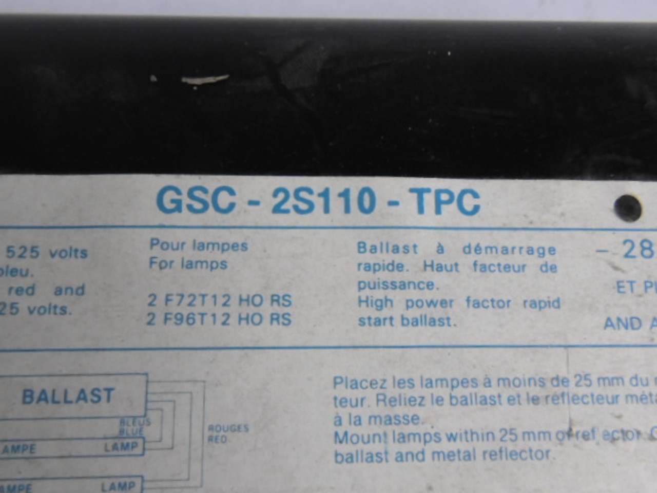 Philips GSC-2S110-TPC Ballast 69/72A 347V 60Hz USED