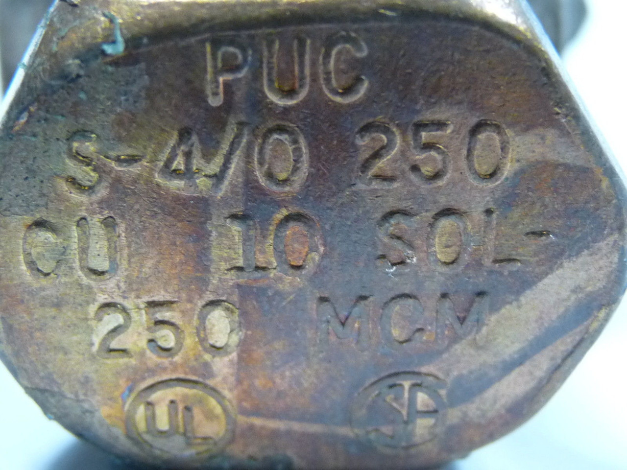 Penn-Union S-4/0-250 Copper Split Bolt Connector 1/0 AWG - 250 MCM USED