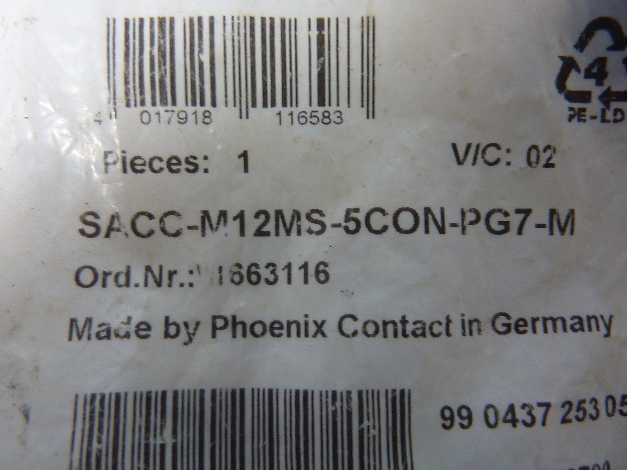 Phoenix Contact SACC-M12MS-5CON-PG7-M Cable Connector Plug ! NEW !