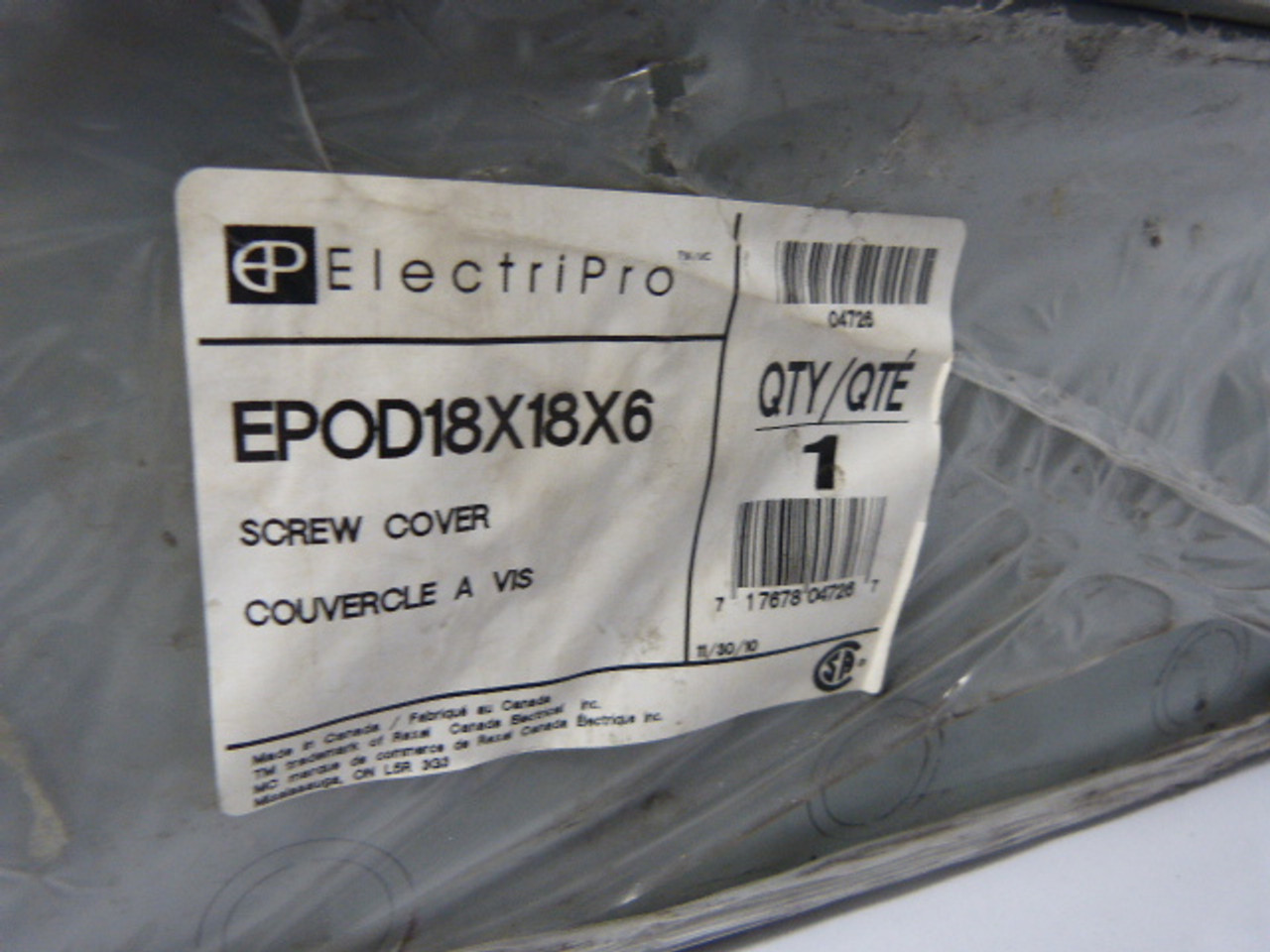 Electripro EPOD18X18X6 Screw Cover Junction Box ! NWB !