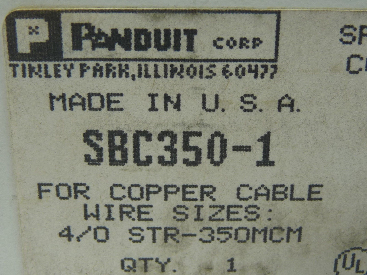 Panduit SBC350-1 Copper Split Bolt Connector 2/0 STR ! NEW !