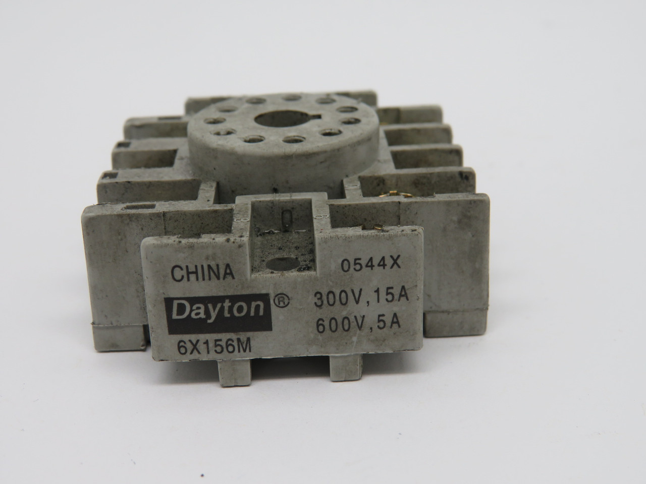 Dayton 6X156M Relay Socket 5-15A 300-600V USED