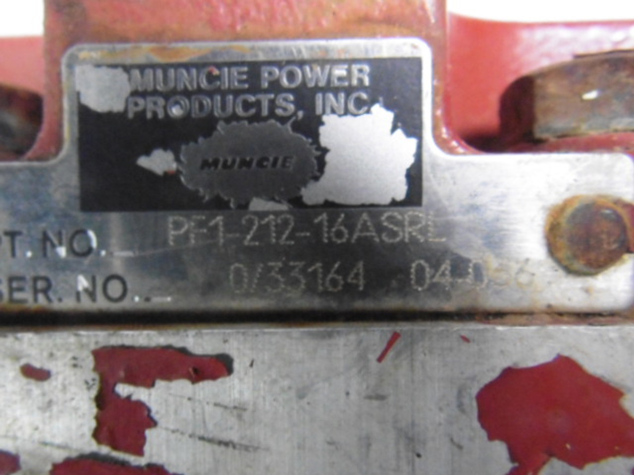 Muncie PF1-212-16ASRL Gear Pump 4000RPM 4000psi 2.12GPM/1000RPM USED