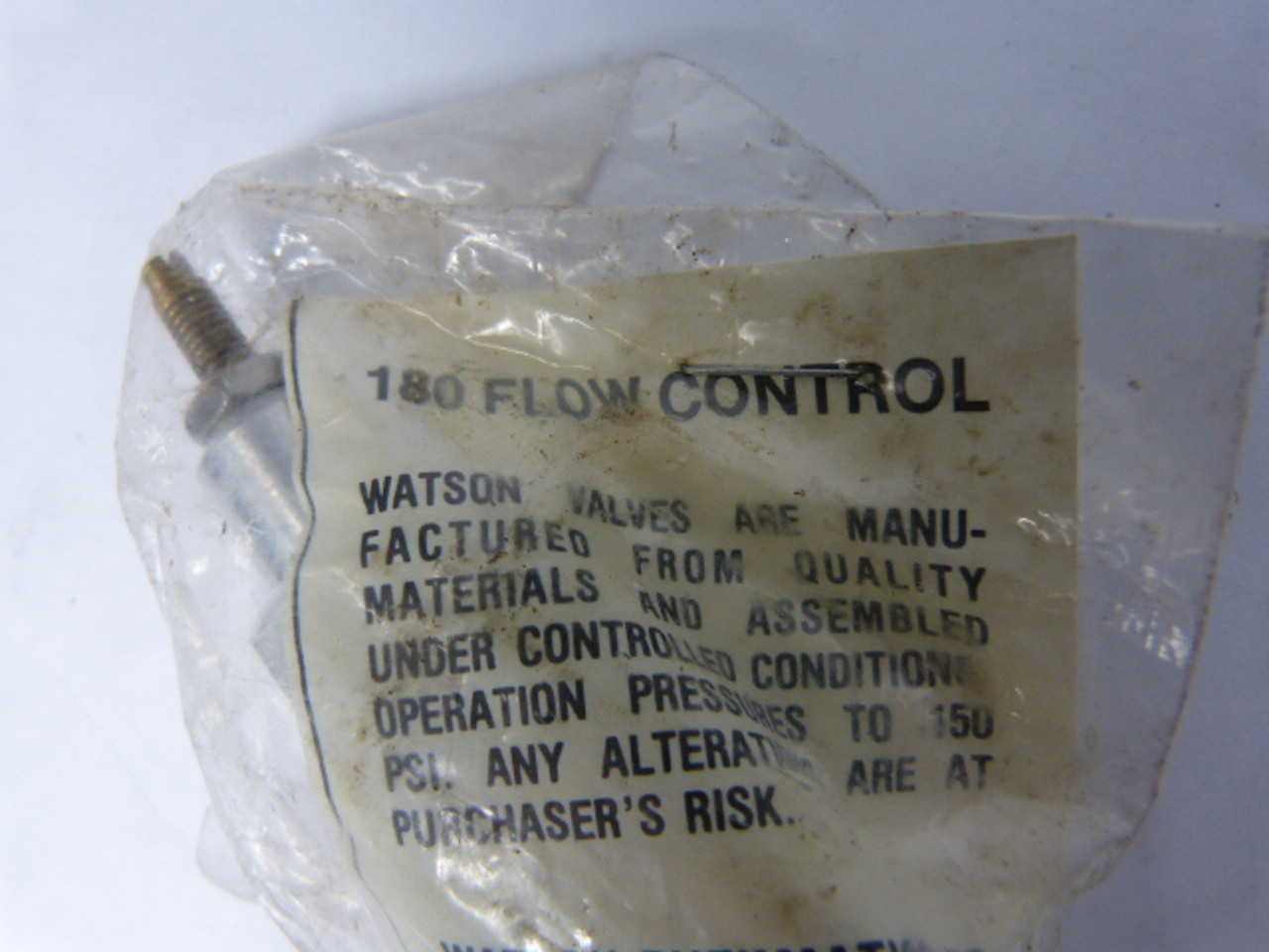 Watson 180 Flow Control Valve ! NWB !