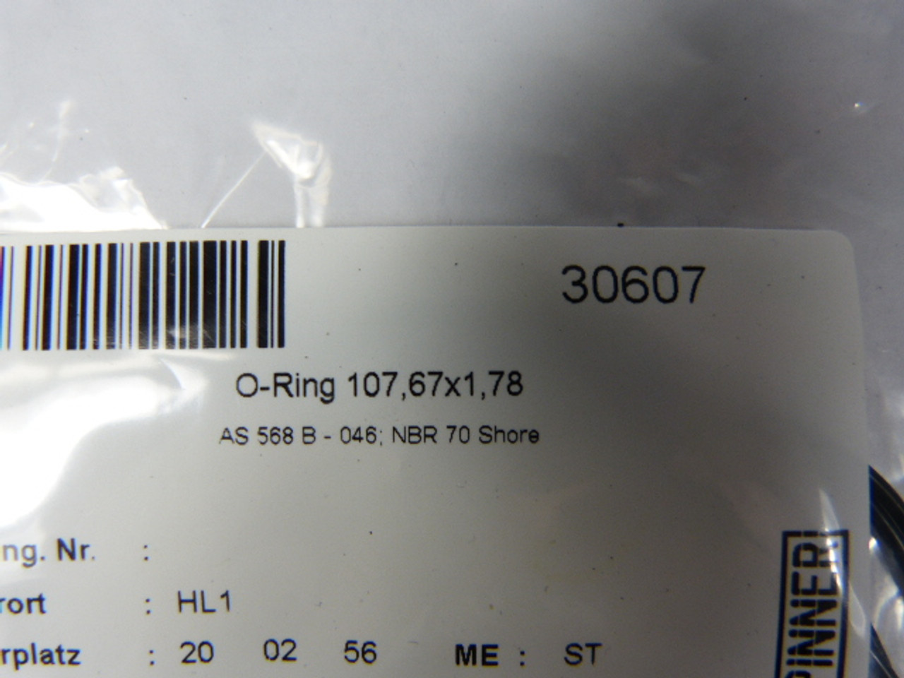 Spinner 30607 O-Ring 107.67X1.78mm Bag of 4pcs. ! NWB !