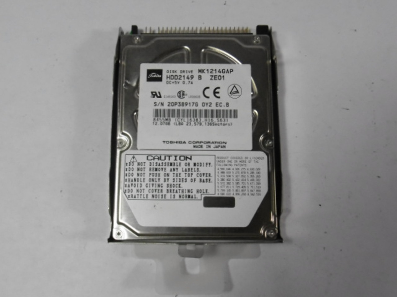 Toshiba MK1214GAP 2.5" Hard Drive 12GB 4200RPM USED