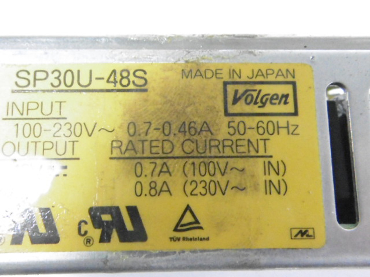 Volgen SP30U-48S Power Supply100-230VAC 0.7-0.46A 50-60Hz USED