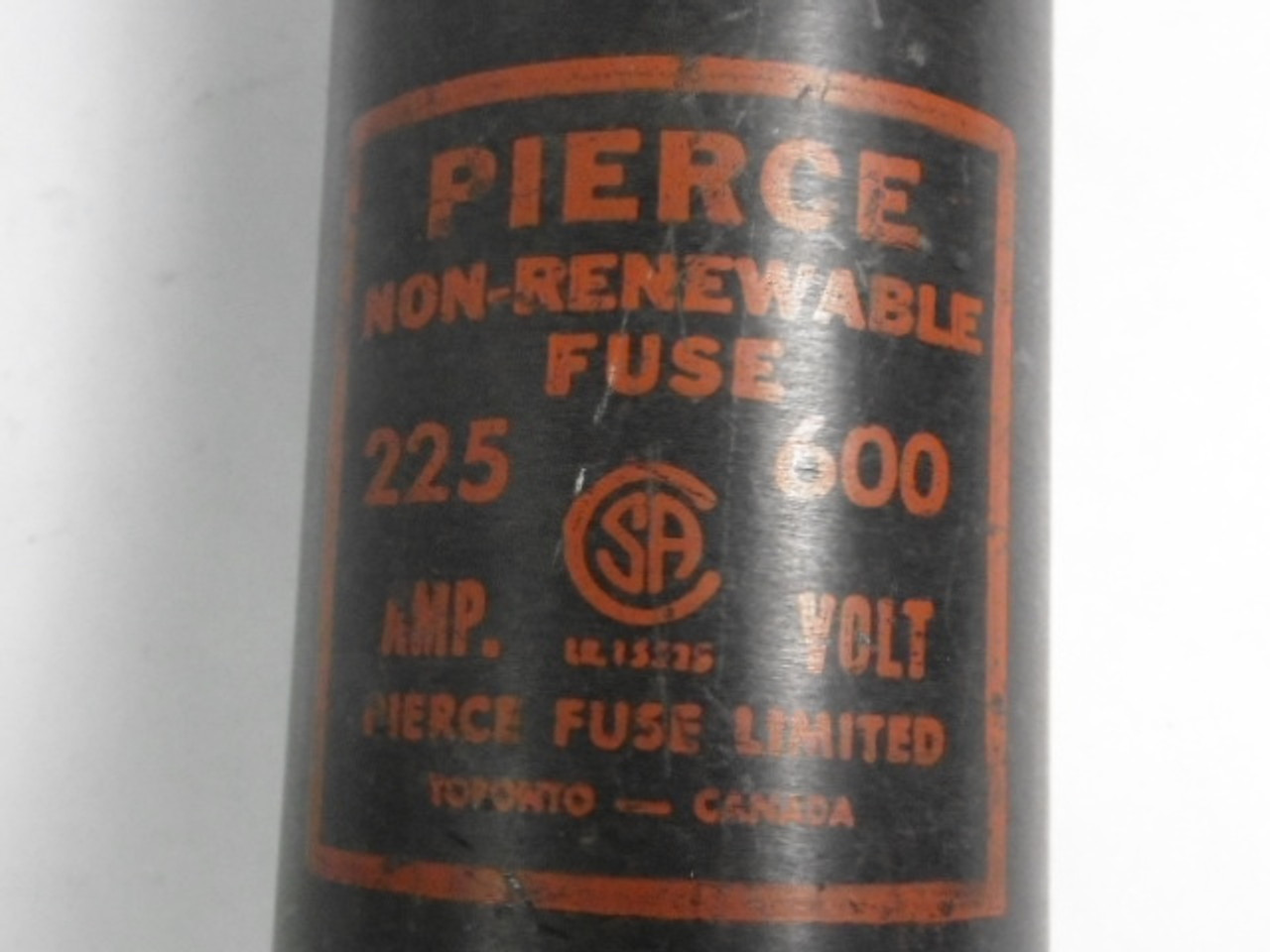 Pierce NR-225 Non-Renewable Fuse 225A 600V USED