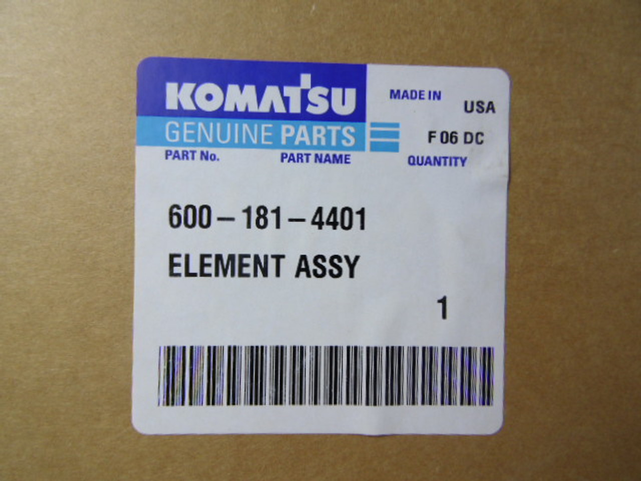Komatsu 600-181-4401 Outer Air Filter Element ! NEW !