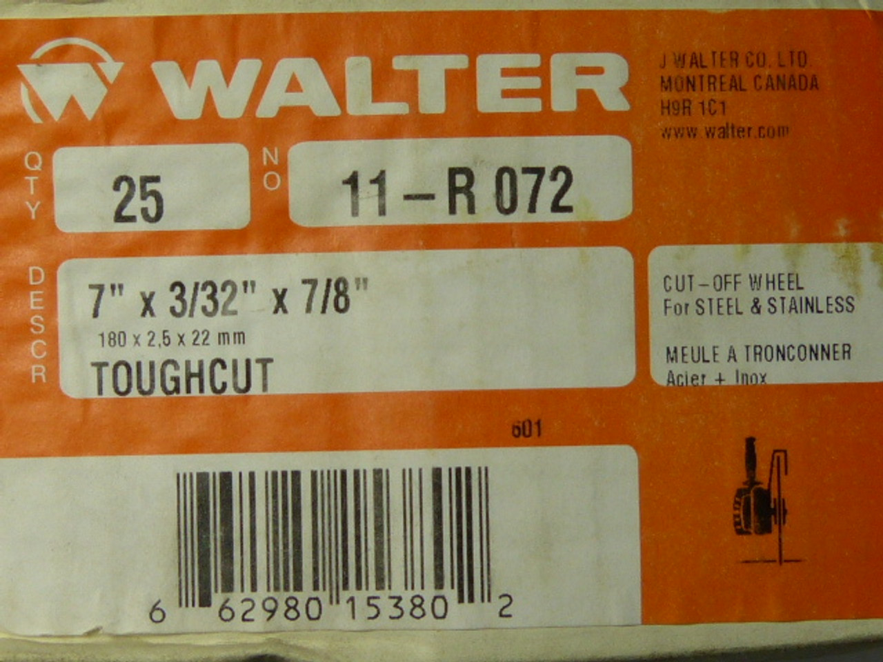 Walter 11R072 Tough Cut 25-PK  ! NEW !