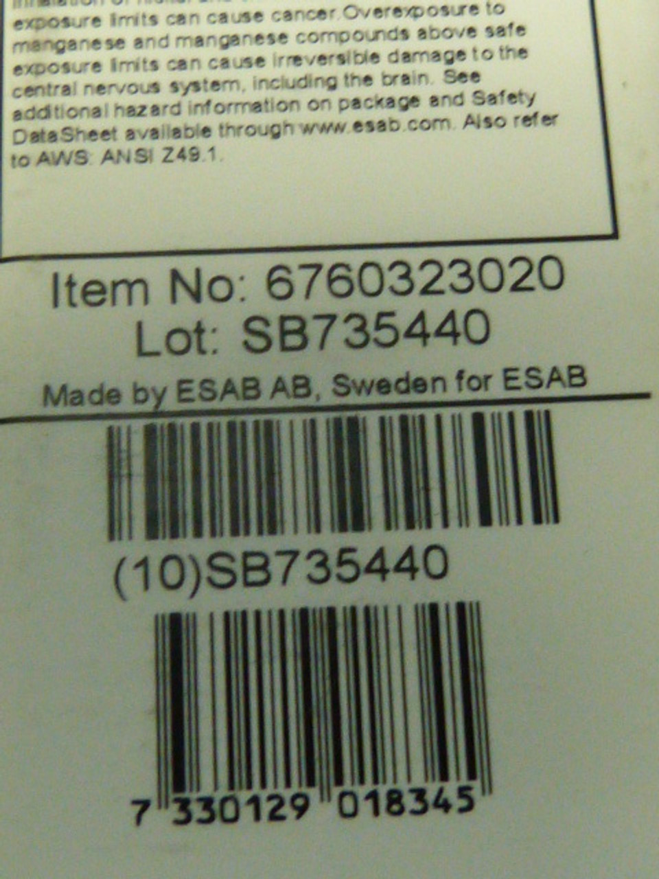 ESAB 6760323020 Electrodes 116 PK ! NEW !