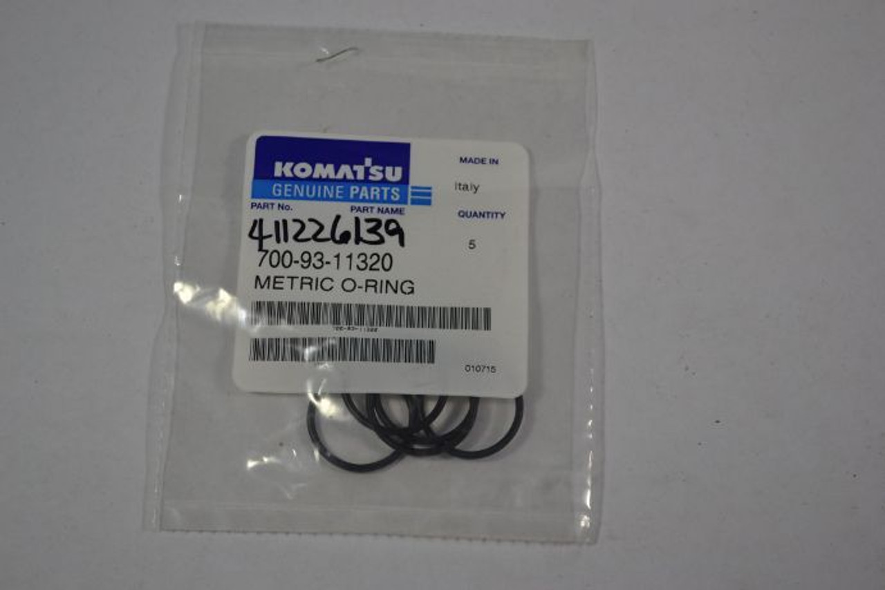 Komatsu 700-93-11320 Metric O-Ring 5-Pack ! NWB !