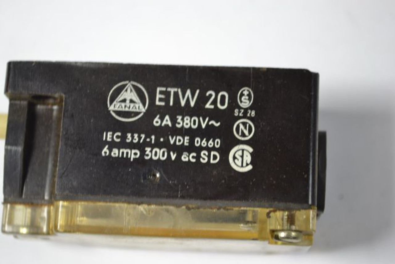 Fanal ETW-20 Limit Switch 6A 380VAC USED