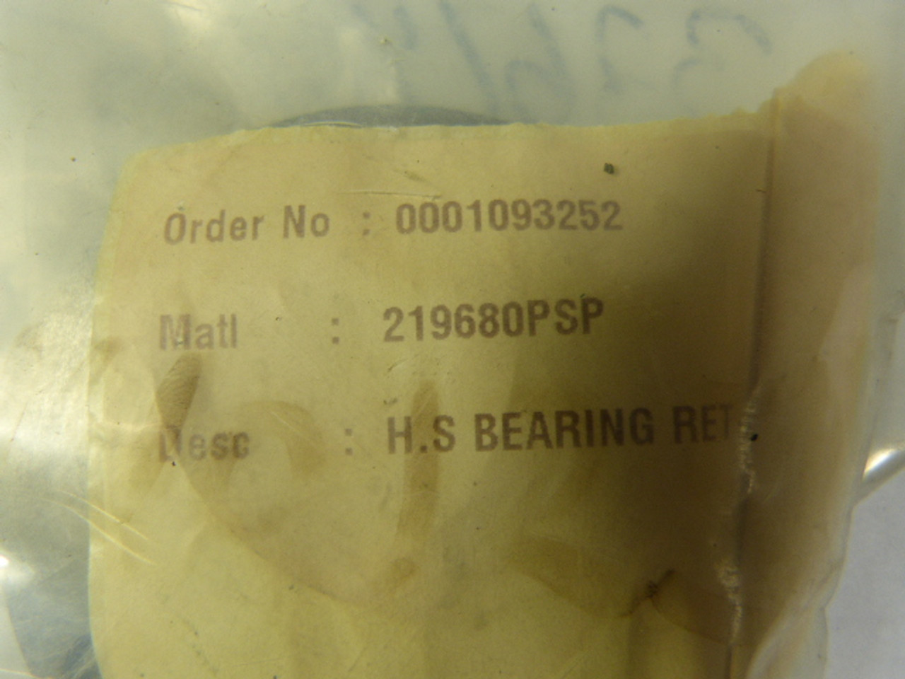 H.S. Bearing 219680PSP Bearing Retainer ! NOP !