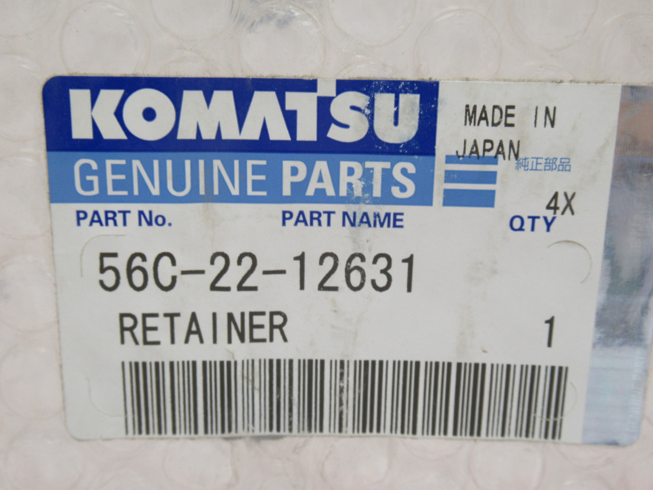 Komatsu 56C-22-12631 Retainer RIPPED BAG ! NWB !