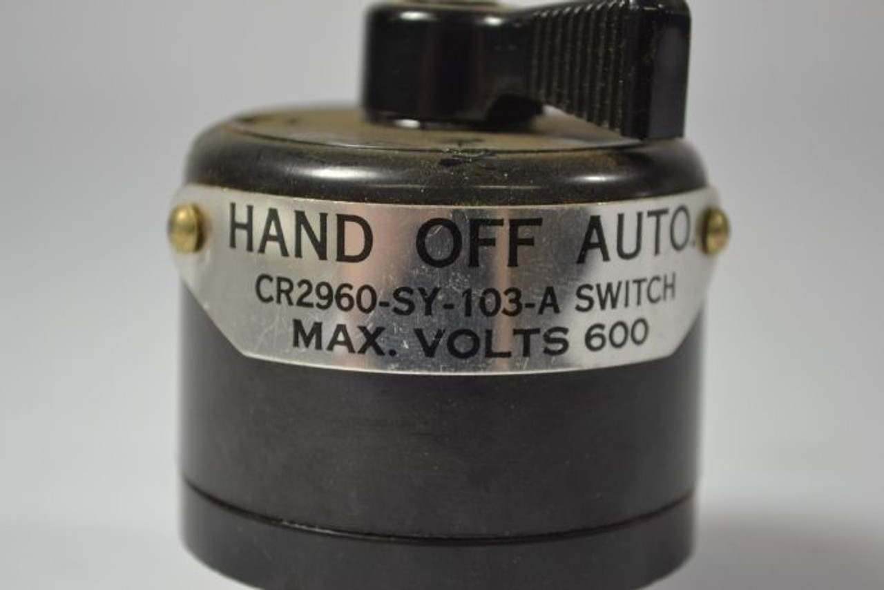 General Electric CR2960-SY-103-A 3-Position Switch 600V USED