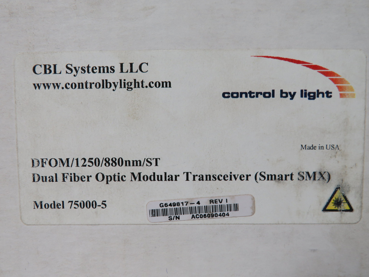 CBL Systems 75000-5 DFXC Dual Fiber Optic Modular Transceiver NEW