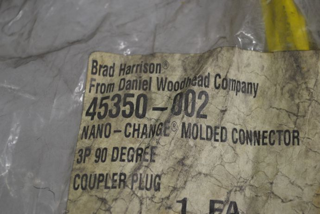 Brad Harrison 45350-002 Nano-Change Molded Connector Coupler Plug 3P ! NWB !