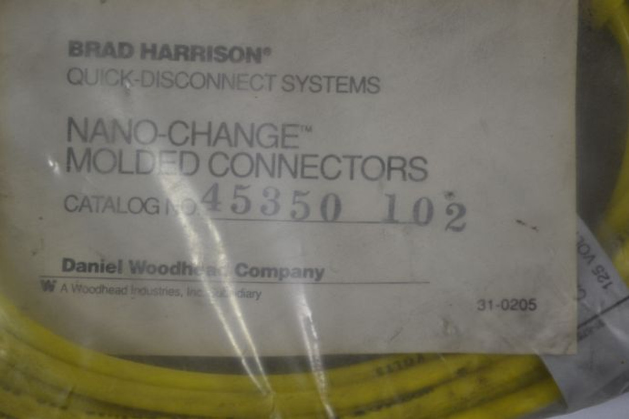 Brad Harrison 45350-102 Nano-Change Molded Connector Coupler Plug 3P ! NWB !