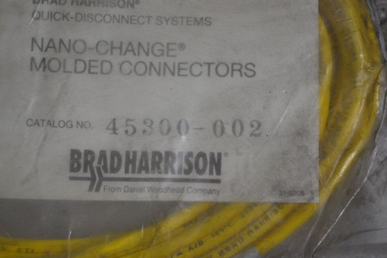 Brad Harrison 45300-002 Nano-Change Molded Connector Coupler Plug 3P ! NWB !