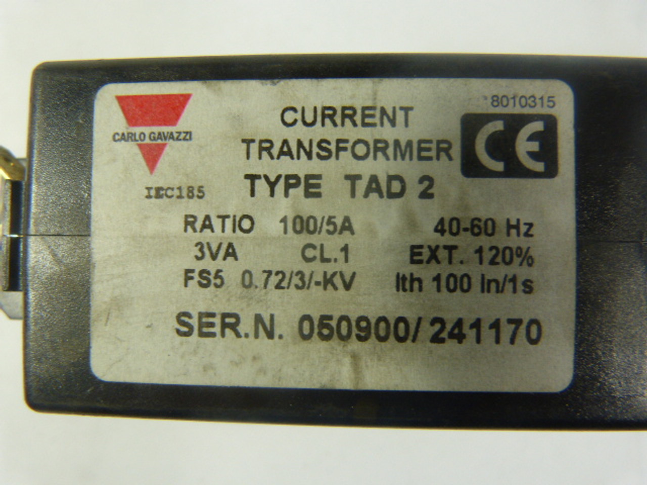 Carlo Gavazzi TAD2-4-0-5A Current Transformer 40A-5A 3Va USED