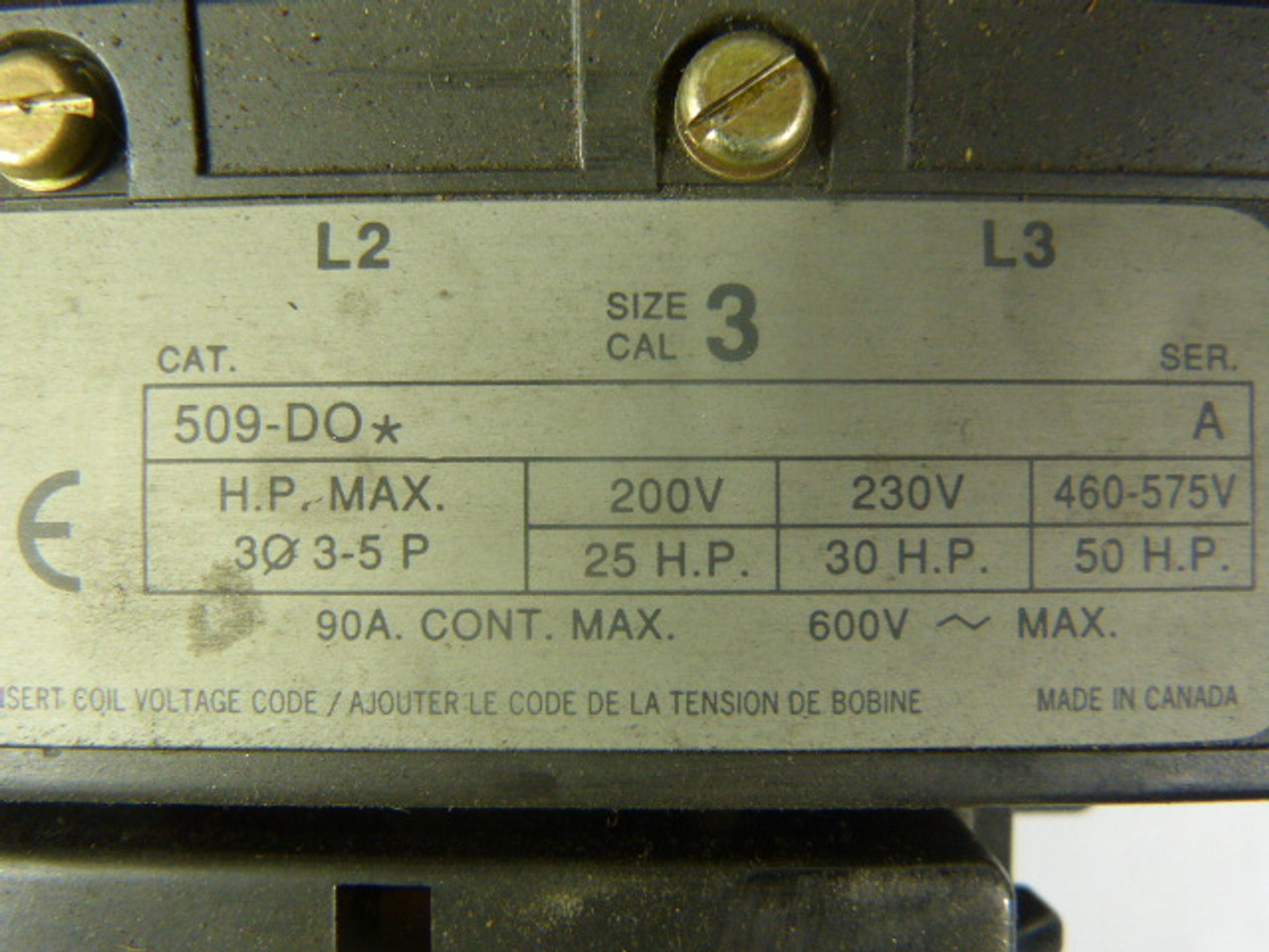 Allen-Bradley 509-DOD Full Voltage Non Reversing Starter 120V Coil ! AS IS !