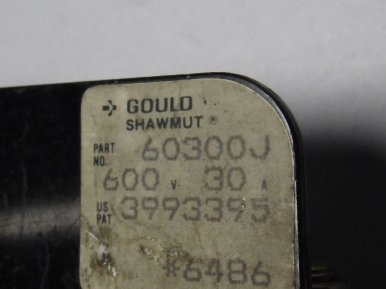 Gould Shawmut 60300J Fuse Block 30A 600V 1P USED