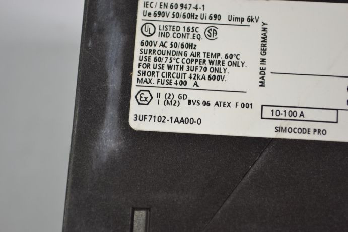 Siemens 3UF7-102-1AA00-0 Current Measuring Module 10-100A ! NEW !