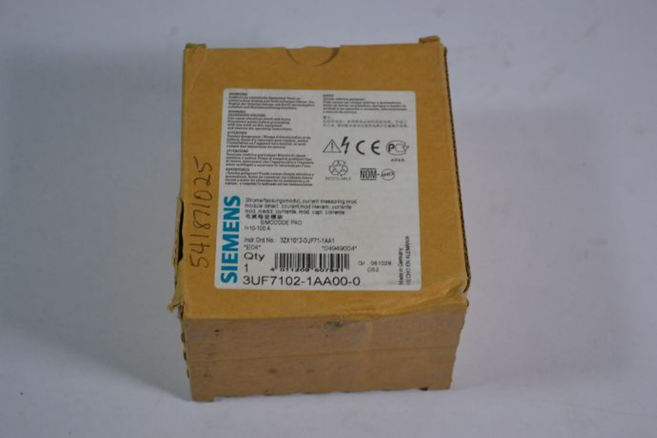 Siemens 3UF7-102-1AA00-0 Current Measuring Module 10-100A ! NEW !