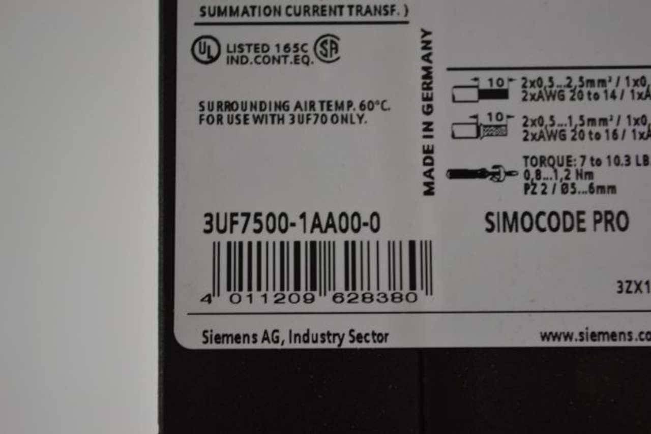 Siemens 3UF7-500-1AA00-0 Ground-Fault Module ! NEW !