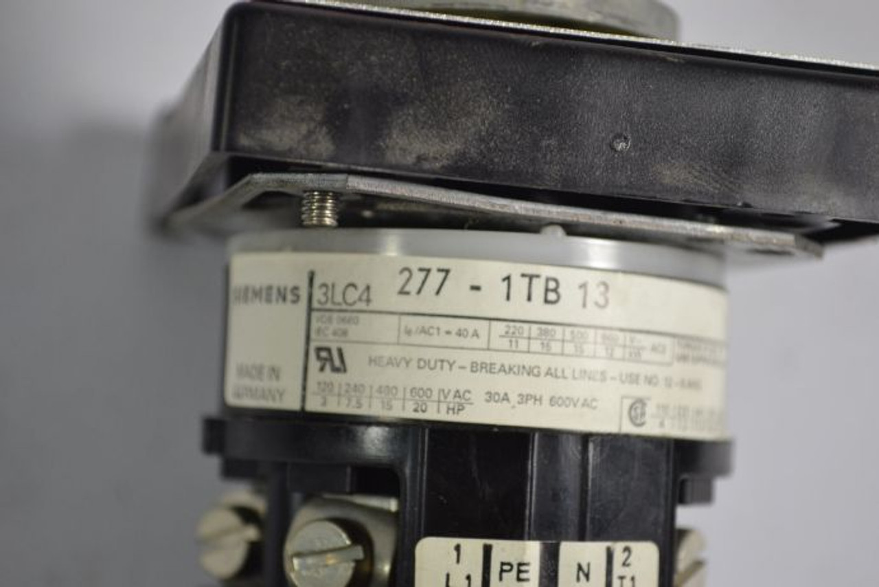 Siemens 3LC4 277-1TB 13 Rotary Cam Safety Switch USED