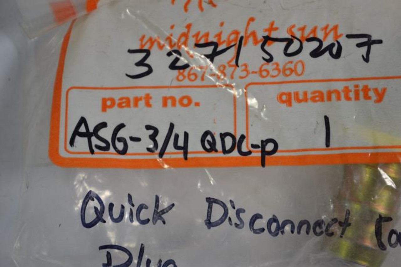 Asgco ASG-3/4-QDC-P Quick Disconnect Coupling Plug 3/4" ! NOP !