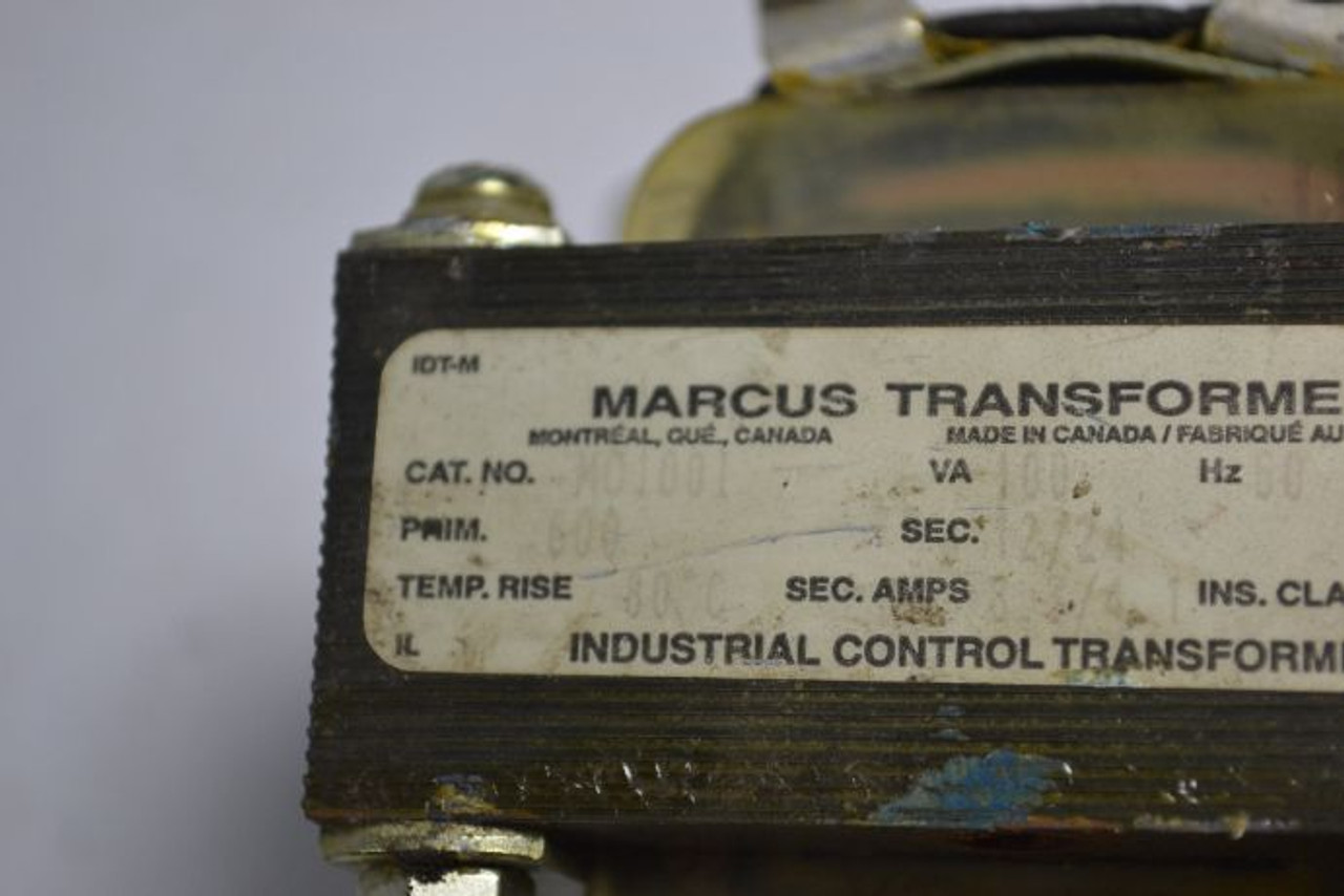 Marcus MO100I Transformer 100VA 600V pri 12/24V sec USED