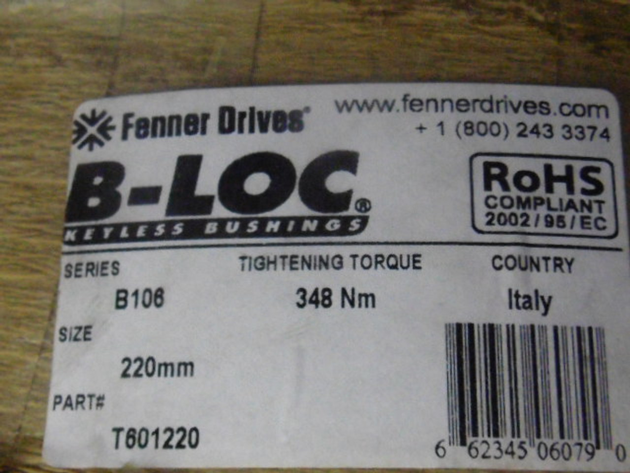 Fenner Drives T601220 B-Loc  Keyless Bushing 220mm x 285mm ! NOP !