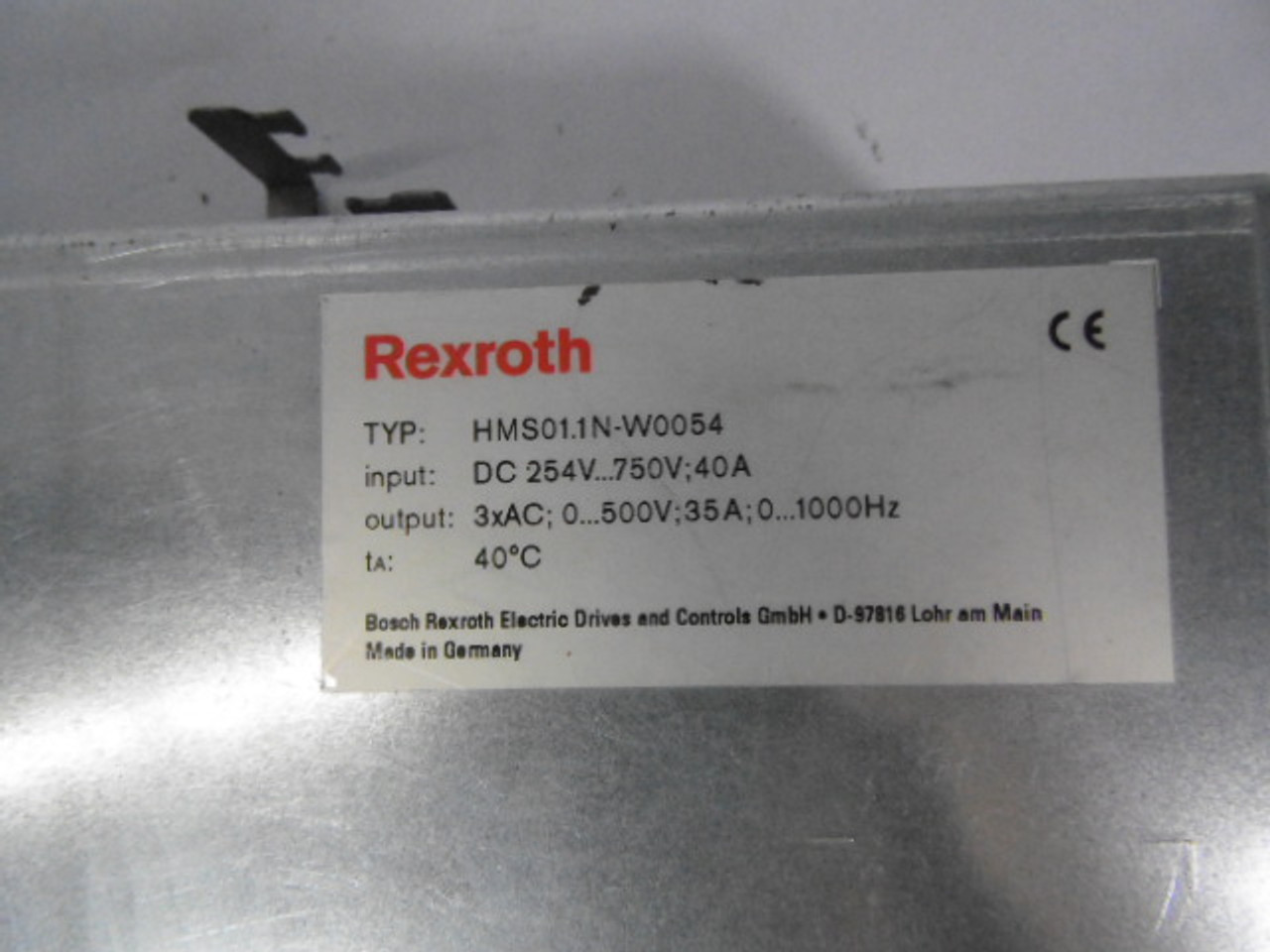 Rexroth HMS01.1N-W0054 Servo Drive 0-500VAC 35A 0-1000Hz USED