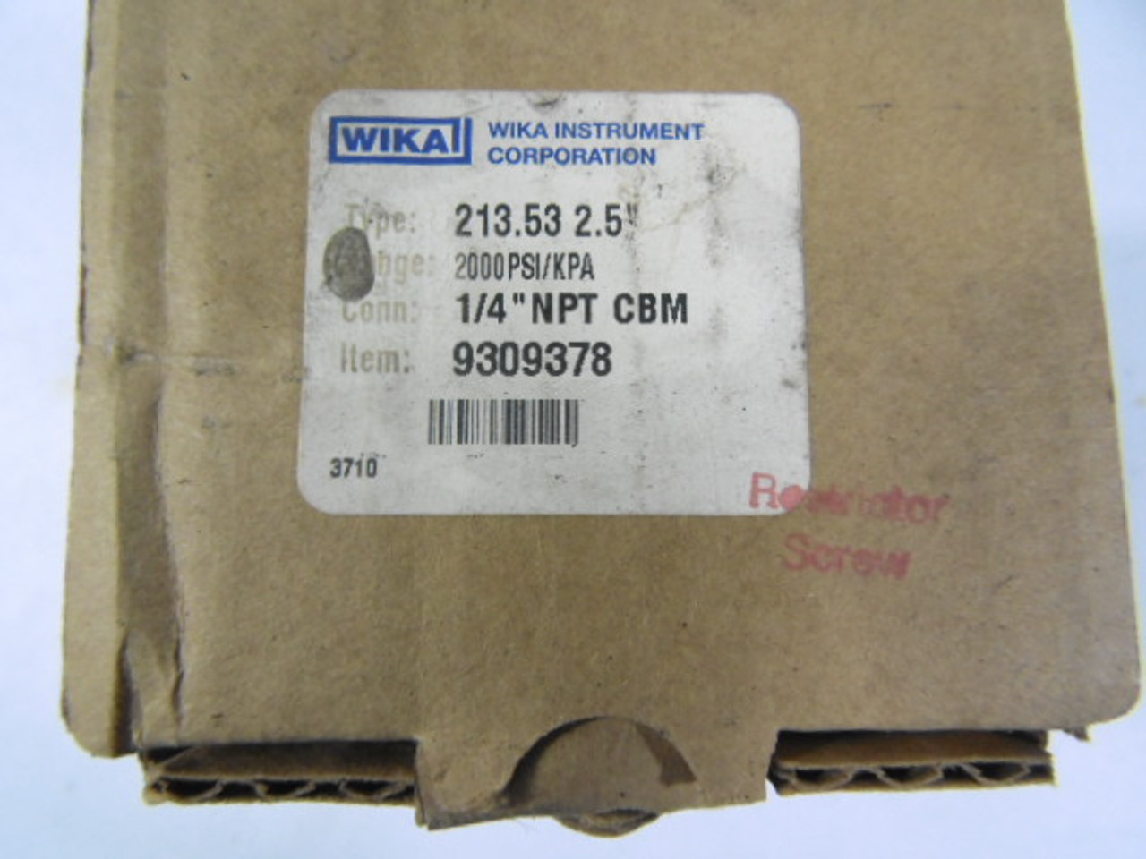 Wika 213.53-2.5-2000 Pressure Gauge 1/4?�?�?� NPT CBM 2000PSI ! NEW !