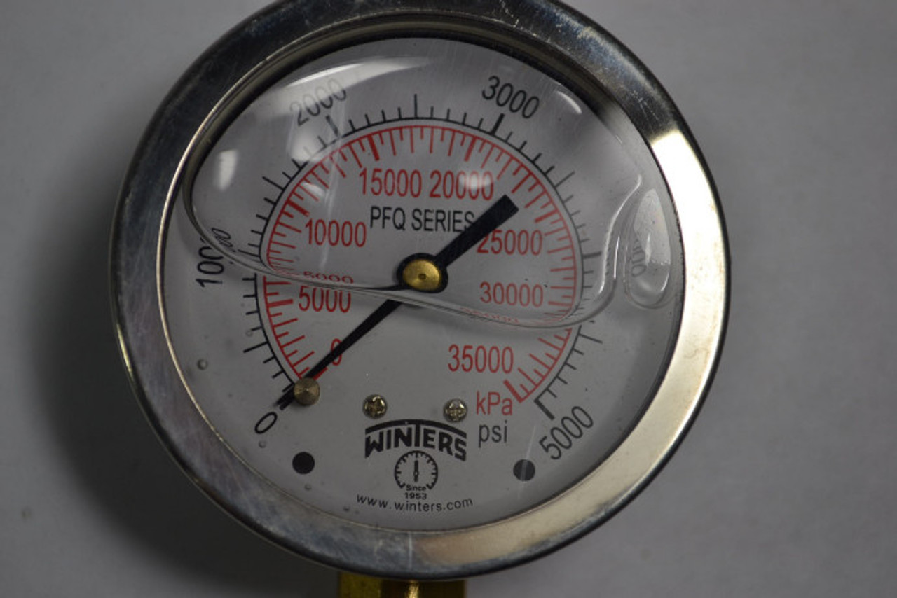 Winters PFQ812 Pressure Gauge 0-5000psi USED