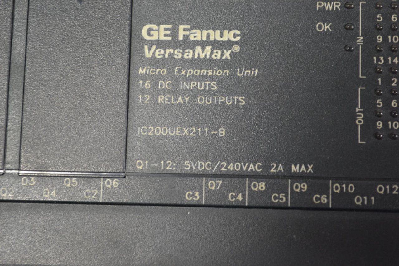 GE Fanuc IC200UEX211-B VersaMax Micro Expansion Unit 2A 5VDC 240VAC USED