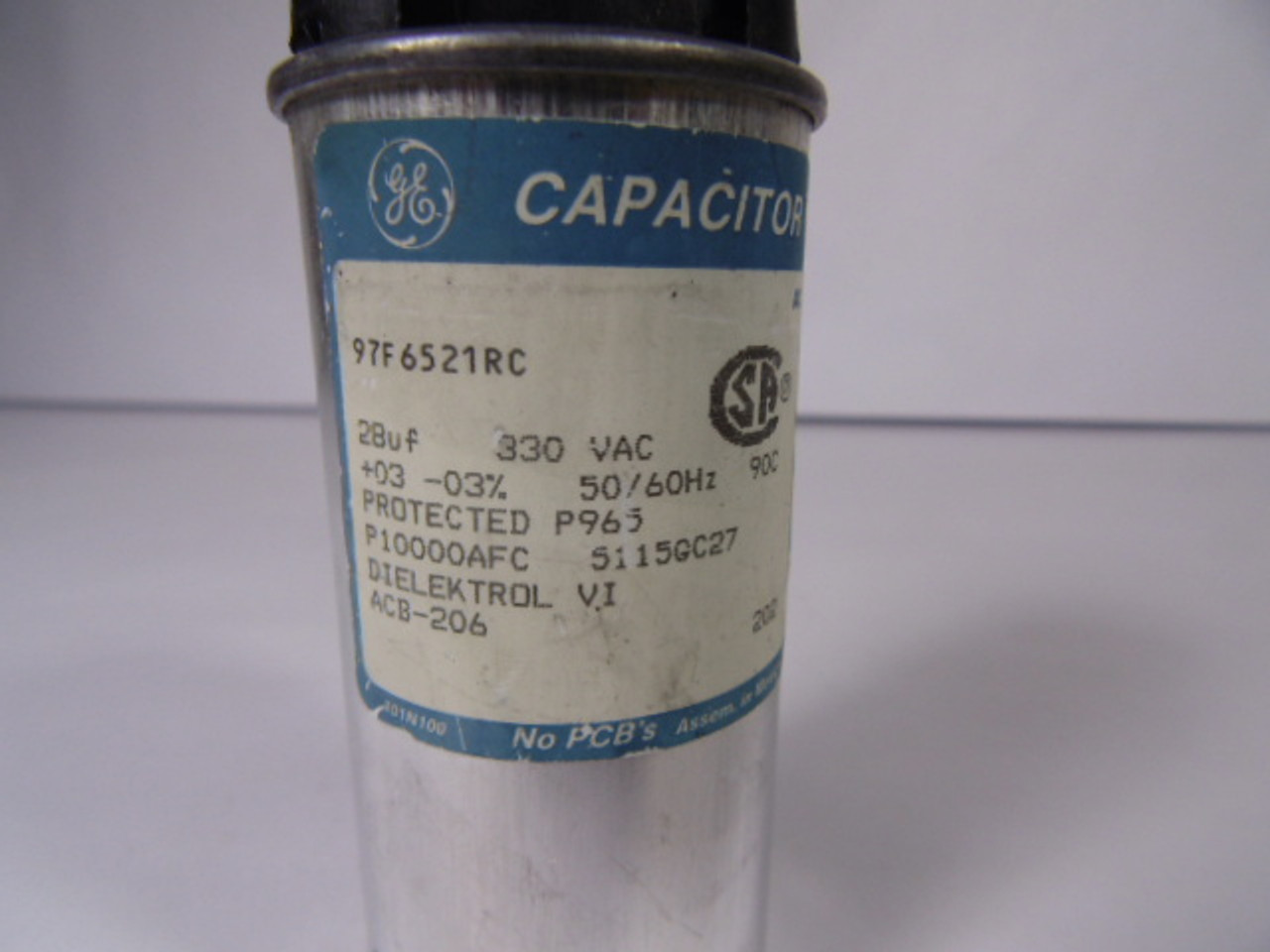 General Electric 97F6521RC Capacitor 28uf 330VAC 50/60Hz USED