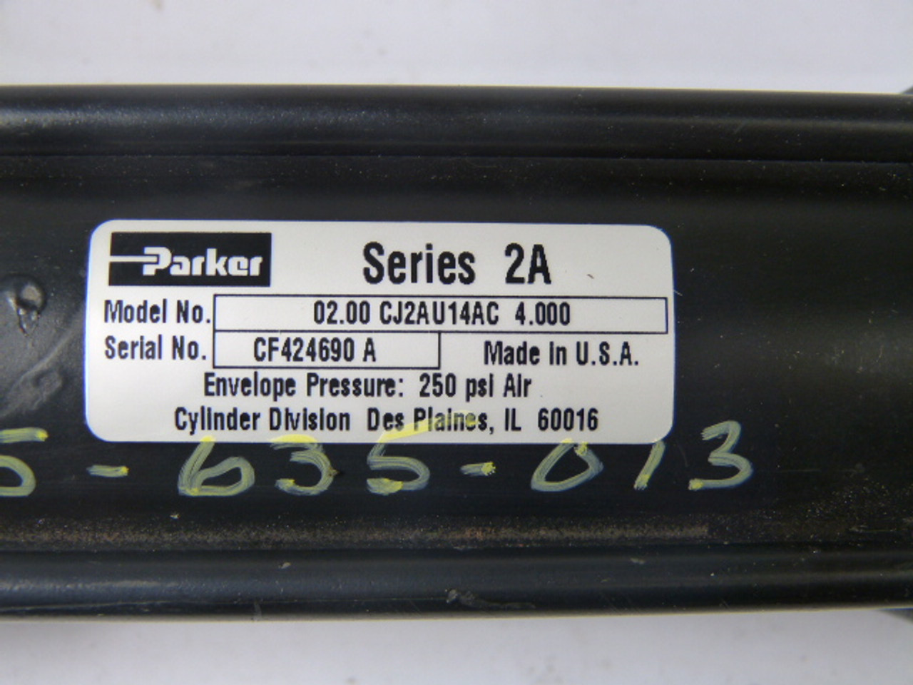 Parker 02.00CJ2AU14AC4.000 Pneumatic Cylinder 2" Bore 4" Stroke USED