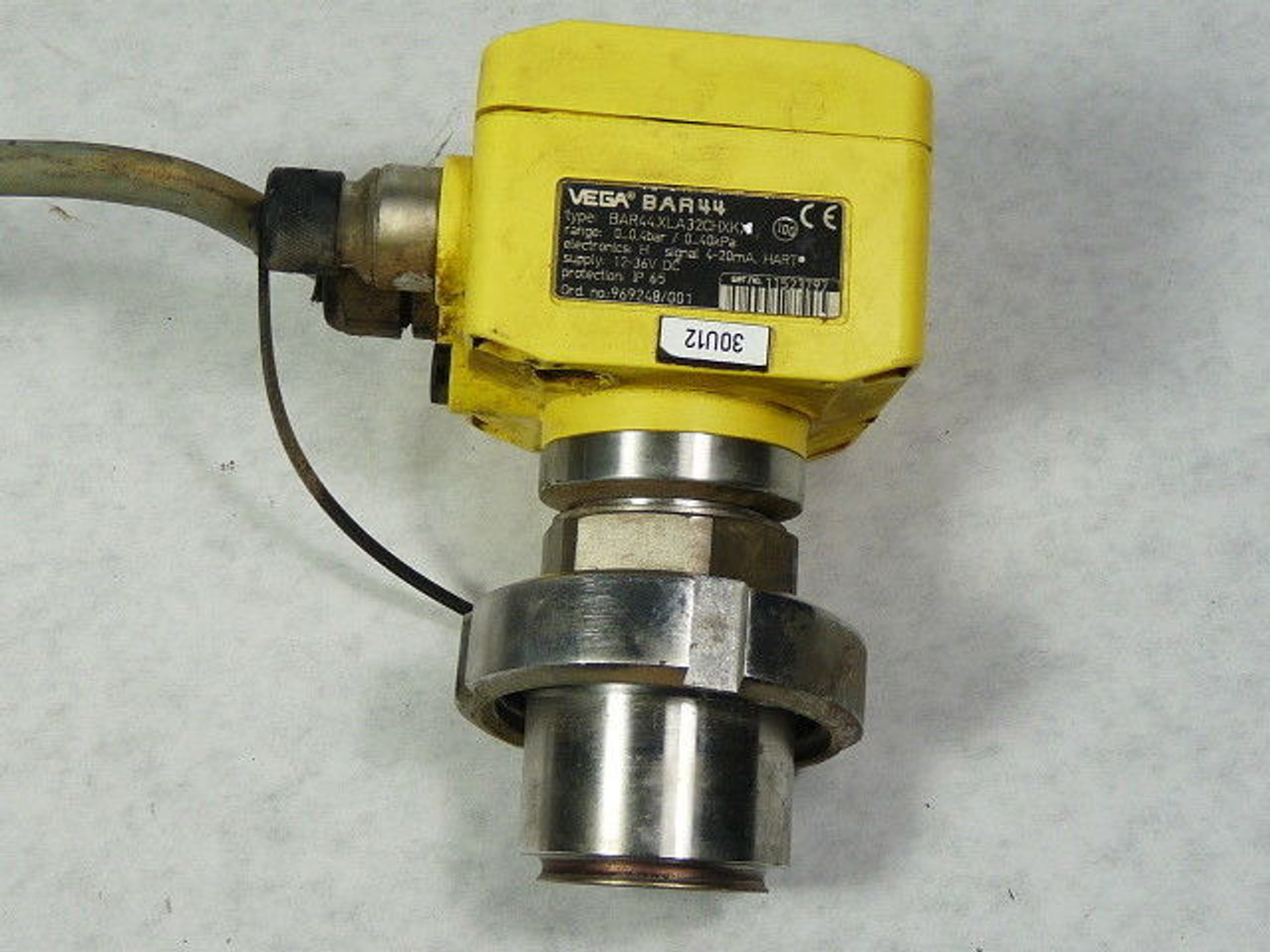 Vega BAR44.XLA32CHXKX Pressure Transmitter 0-40KPA 12-36VDC 4-20mA USED