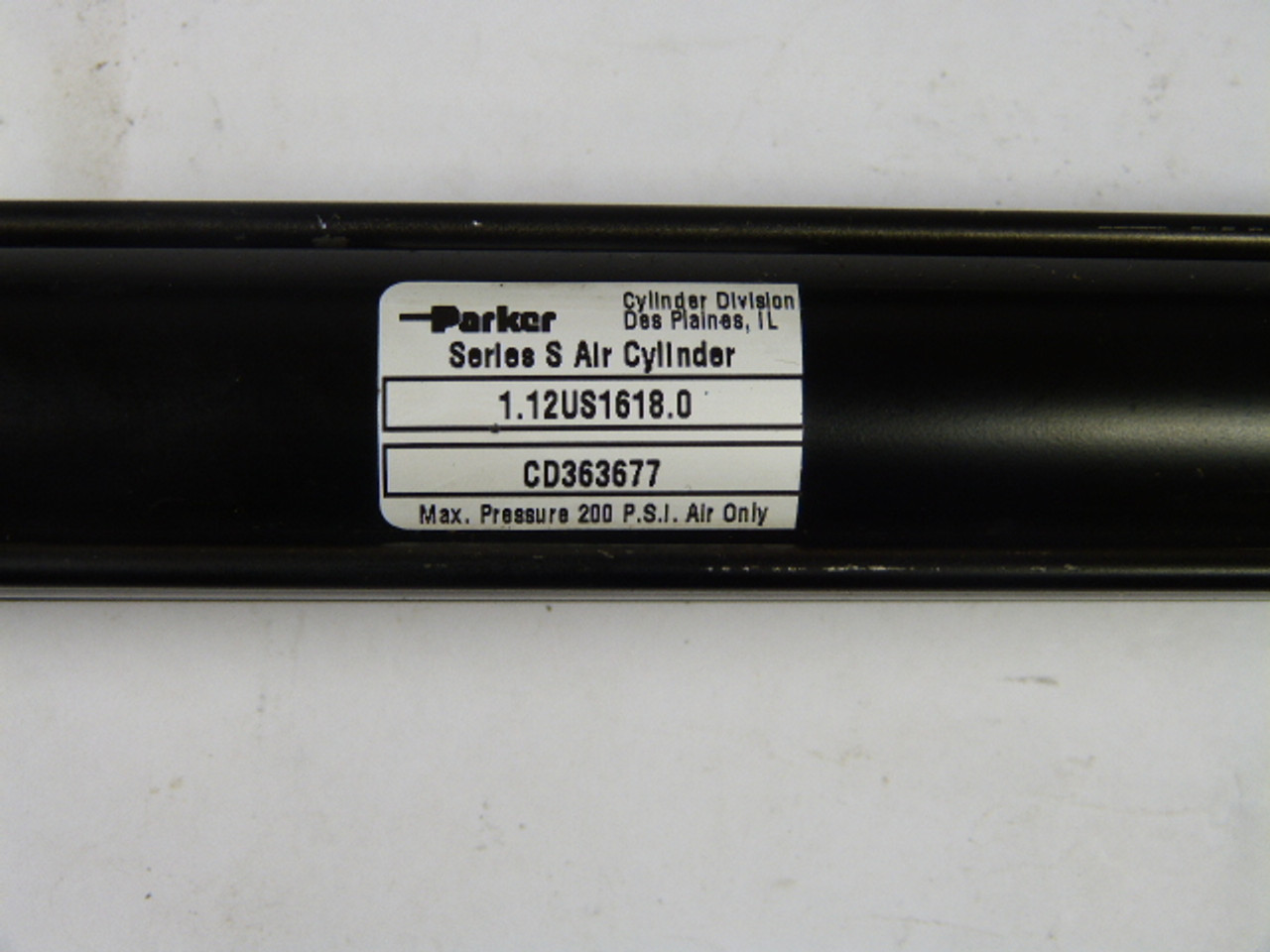 Parker 1.12US1618.0 Pneumatic Cylinder 1.12" 18" Stroke USED