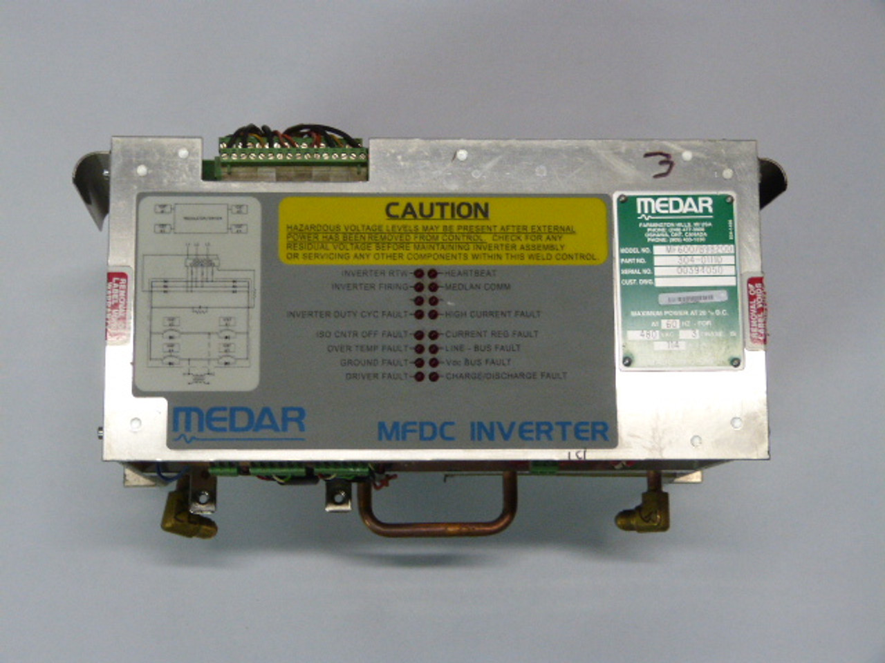 Medar Inc 304-0111D MF600/B98200 Power Inverter Spot Welder USED