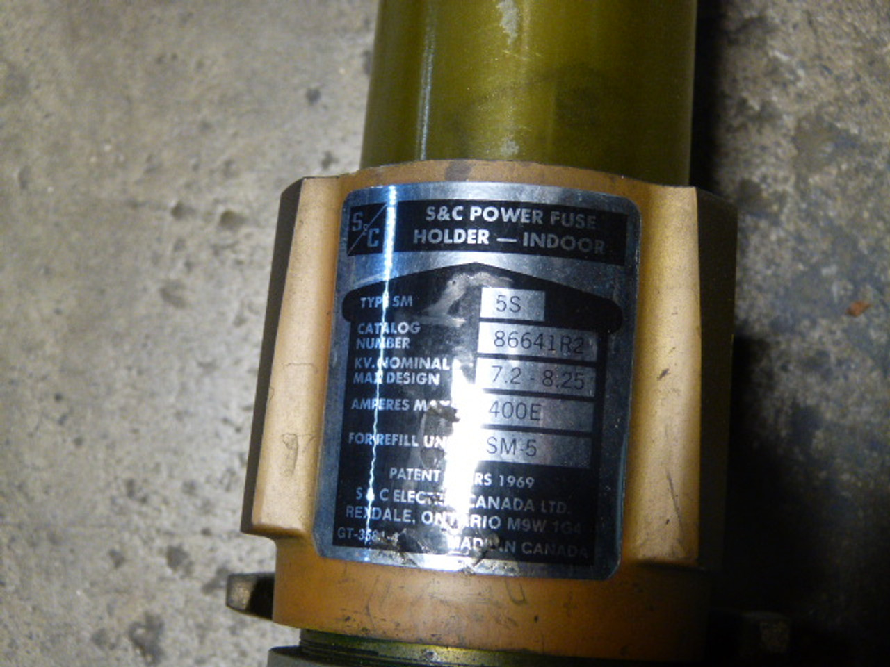 S&C 86641R2 Medium Voltage Fuse Holder USED