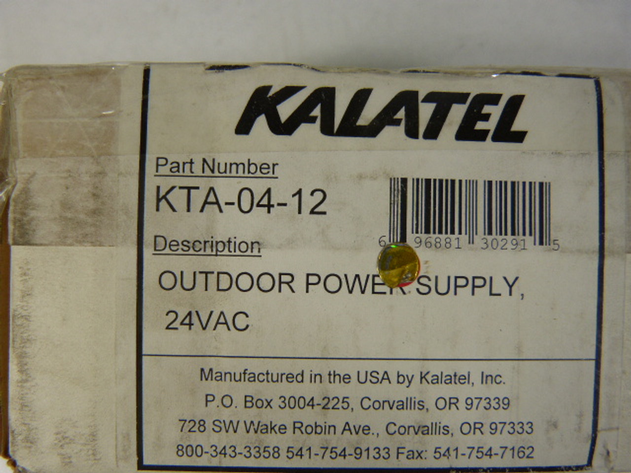 Kalatel KTA-04-12 Outdoor Power Supply 24VAC ! NEW !