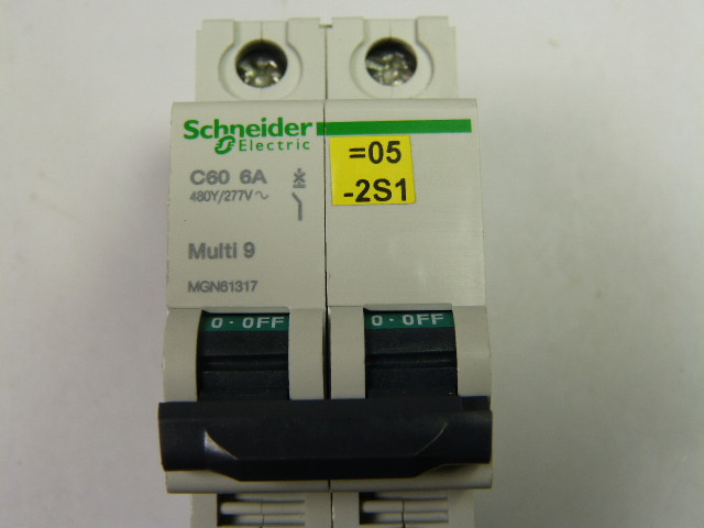 Schneider Electric MGN61317 2-Pole Circuit Breaker C60 6A 50/60HZ USED
