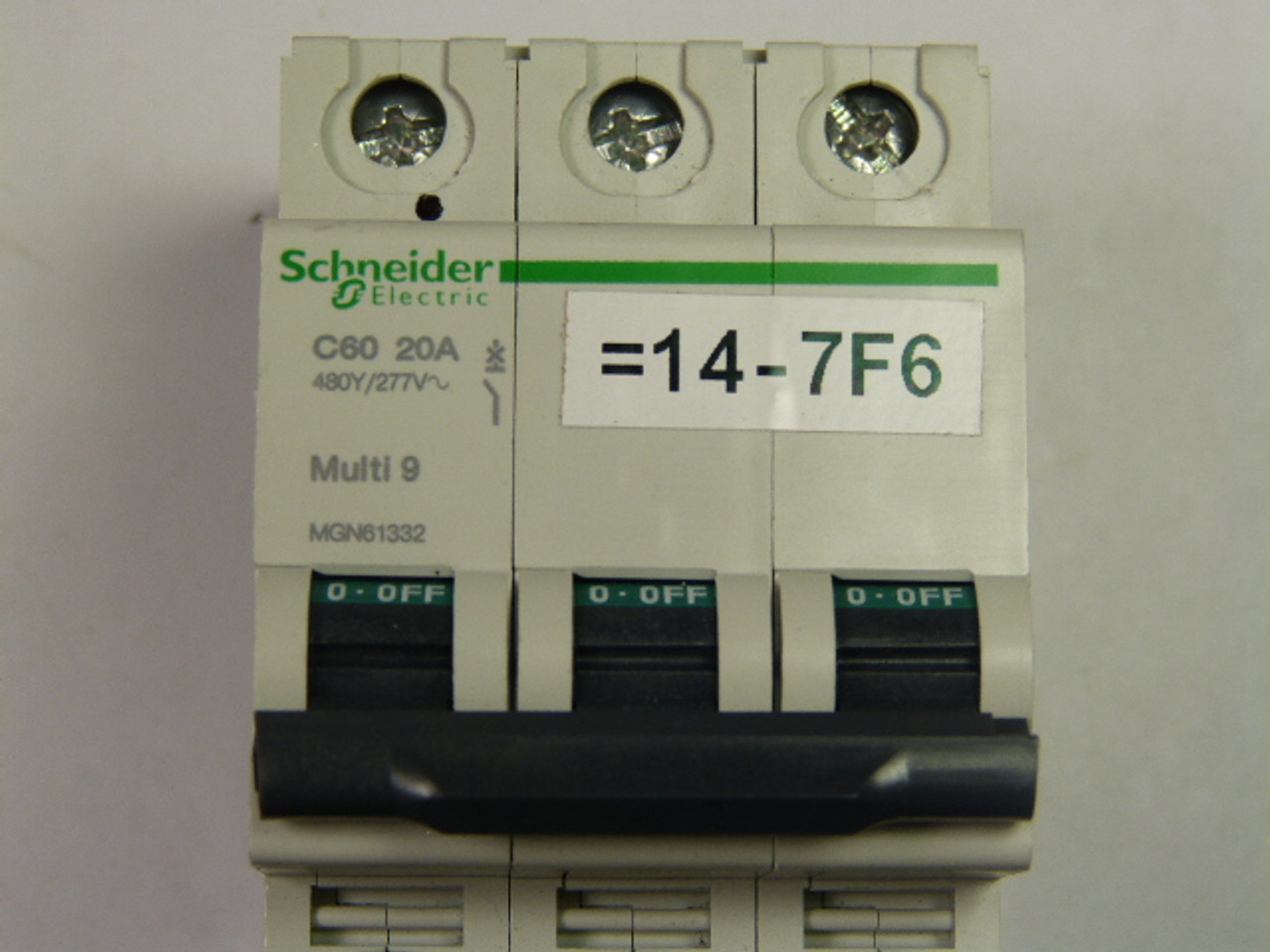 Schneider Electric MGN61332 3-Pole Circuit Breaker C60 20A USED